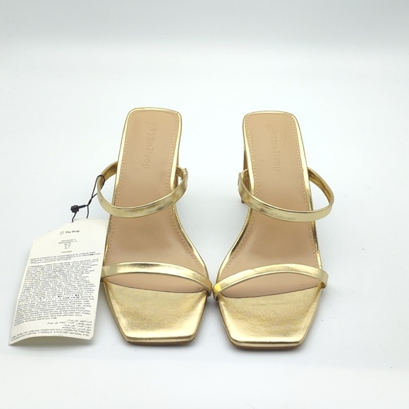 New 'The Drop' Strappy Square Toe Heel in Gold ⭐ Size 6 - Picture 3 of 12